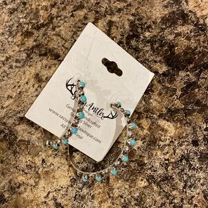 Turquoise Large hoop earrings